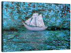 White Sailboat Reflection Wall Art