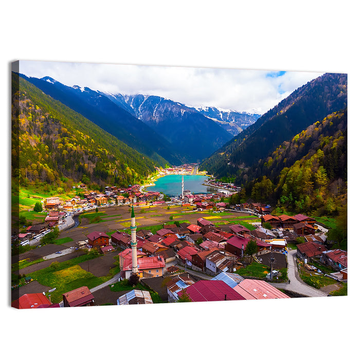 Uzungöl Village Overlook Wall Art as a canvas print