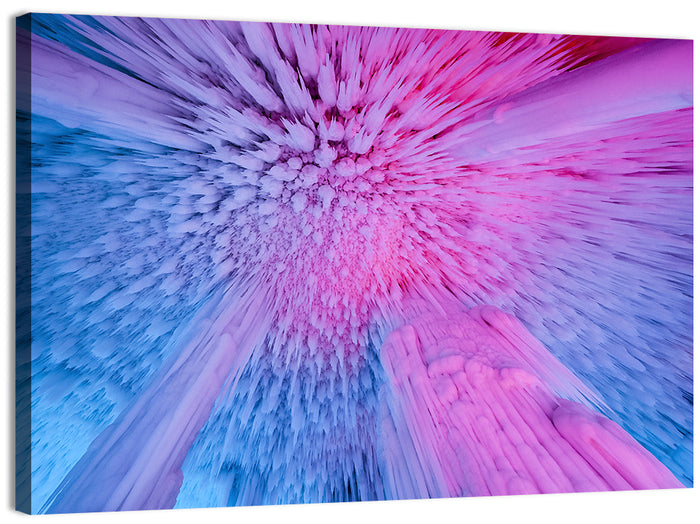 Ethereal Ice Cave Icicles Wall Art as a canvas print