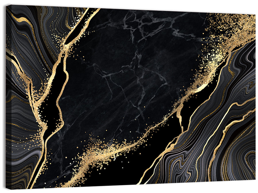 Diagonal Gold Veined Marble Wall Art
