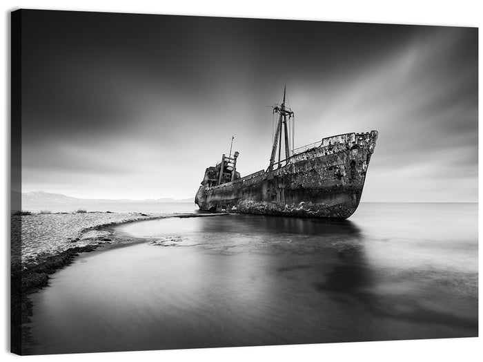 Dimitrios Shipwreck, Gytheio Wall Art as a canvas print