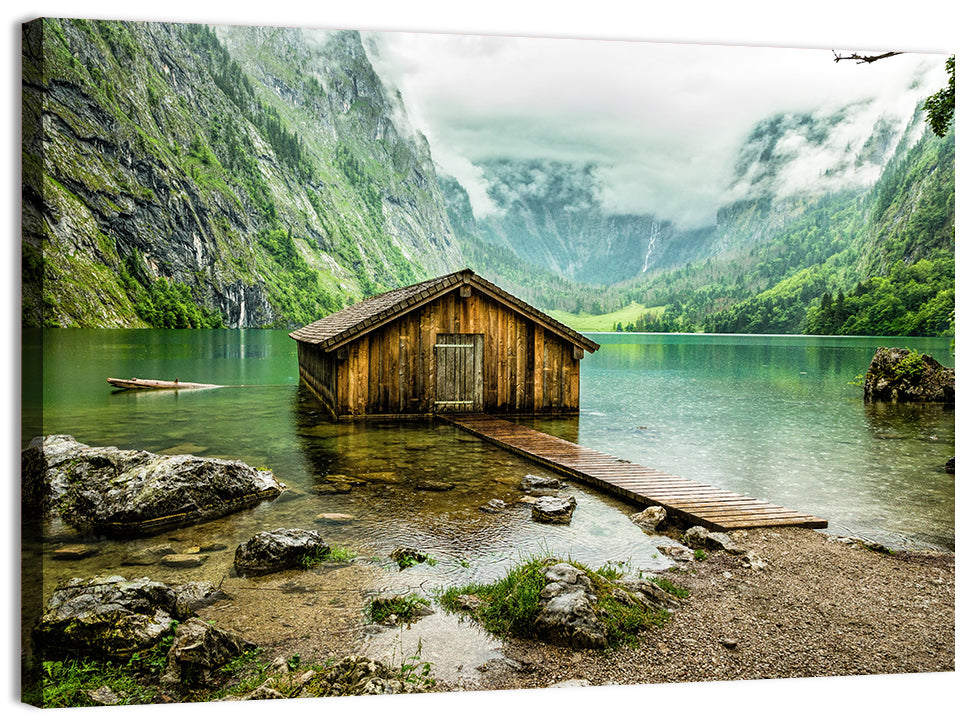 Obersee Boathouse at Königssee Wall Art