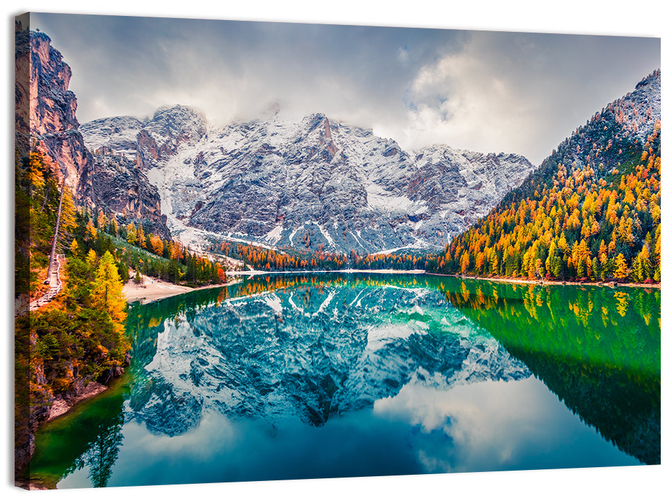 Lago Di Braies Reflection Wall Art