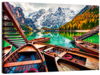 Braies Lake Wooden Stairs and Seekofel Mount Wall Art