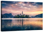 Golden Hour at Bled Island Wall Art
