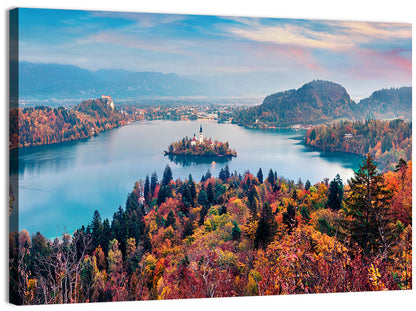 Sunset Over Lake Bled Wall Art