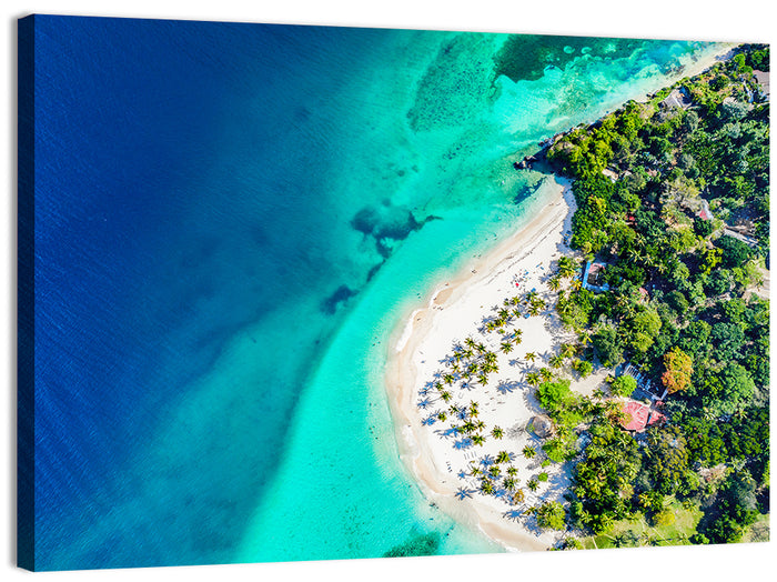 Cayo Levantado Aerial View Wall Art as a canvas print