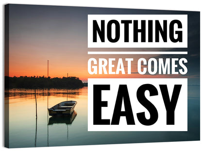 Nothing Great Comes Easy, Boat at Sunrise Wall Art