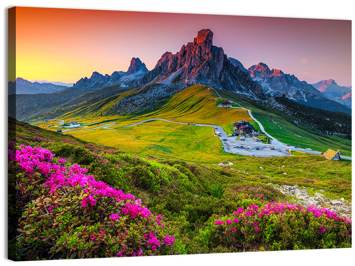Passo Giau Flower Meadow Wall Art as a canvas print
