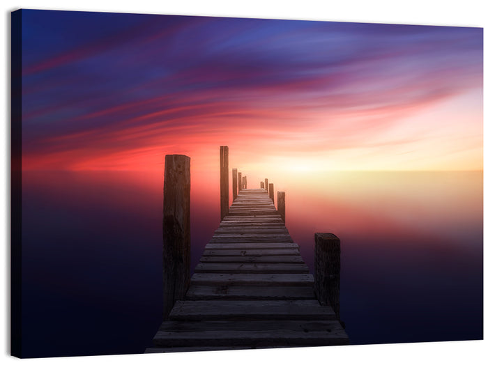 Wooden Pier at Sunset Wall Art as a canvas print