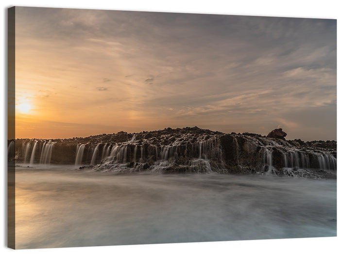Sawarna Beach Sunset Wall Art as a canvas print