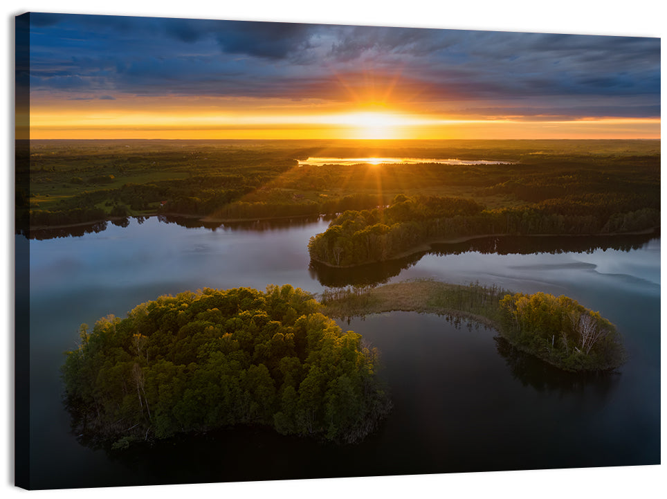 Sunset Over Gromskie Lake Wall Art, canvas print, landscape