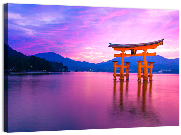 Miyajima Torii at Sunset Wall Art as a canvas print