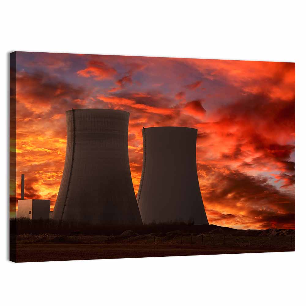 Cooling Towers at Sunset Wall Art