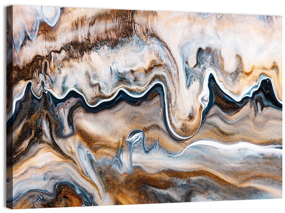 Marbled Gold Swirl Wall Art