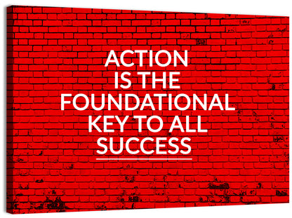 Key to Success on Red Brick Wall Art