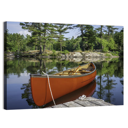 Orange Canoe on Ontario Lake Wall Art