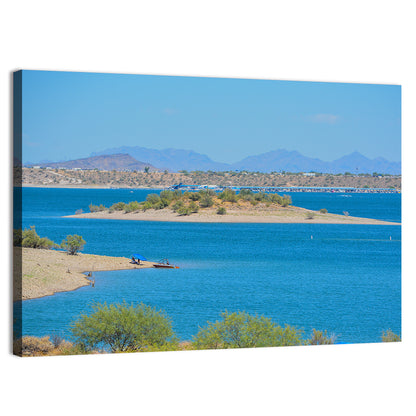 Lake Pleasant Shoreline with Boat Wall Art