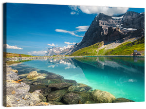 Eiger Mountain From Fallbodensee Lake Wall Art