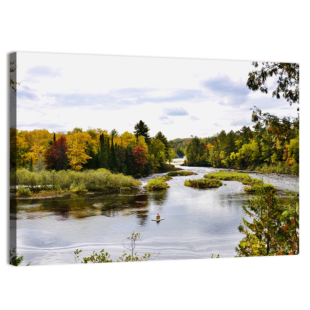 Tahquamenon River Autumn Scene Wall Art, canvas print, landscape