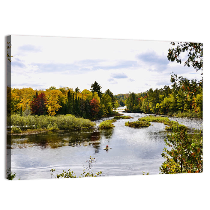 Tahquamenon River Autumn Scene Wall Art as a canvas print