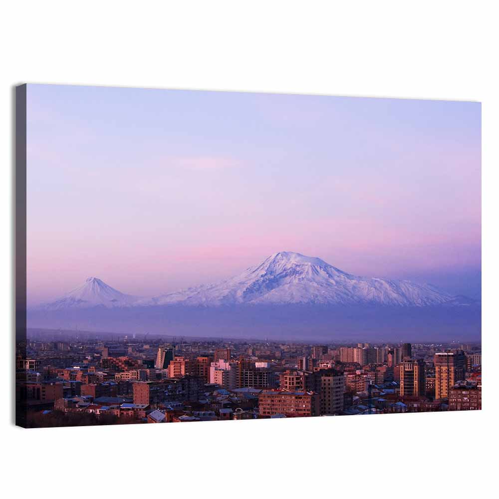 Mount Ararat at Dusk Over Yerevan Wall Art