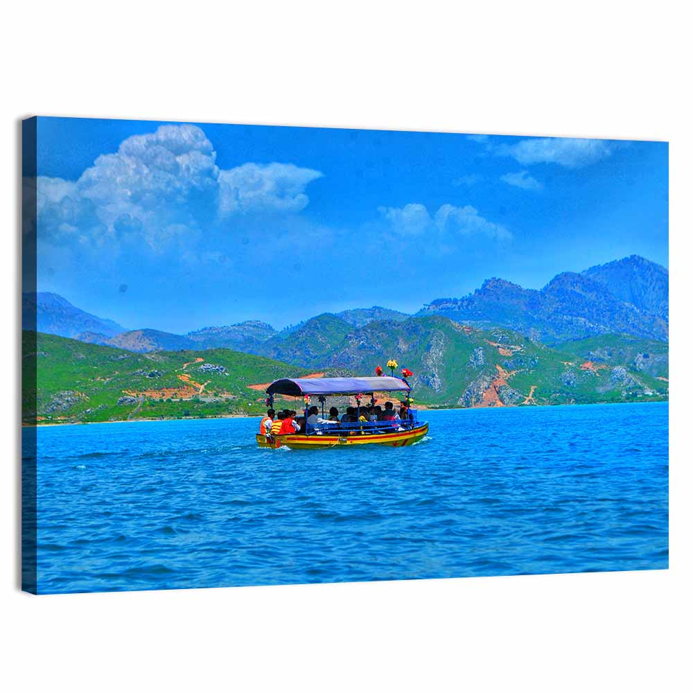 Khanpur Dam Boat Landscape Wall Art