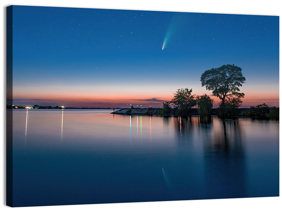 Dnieper River Comet Reflection Wall Art