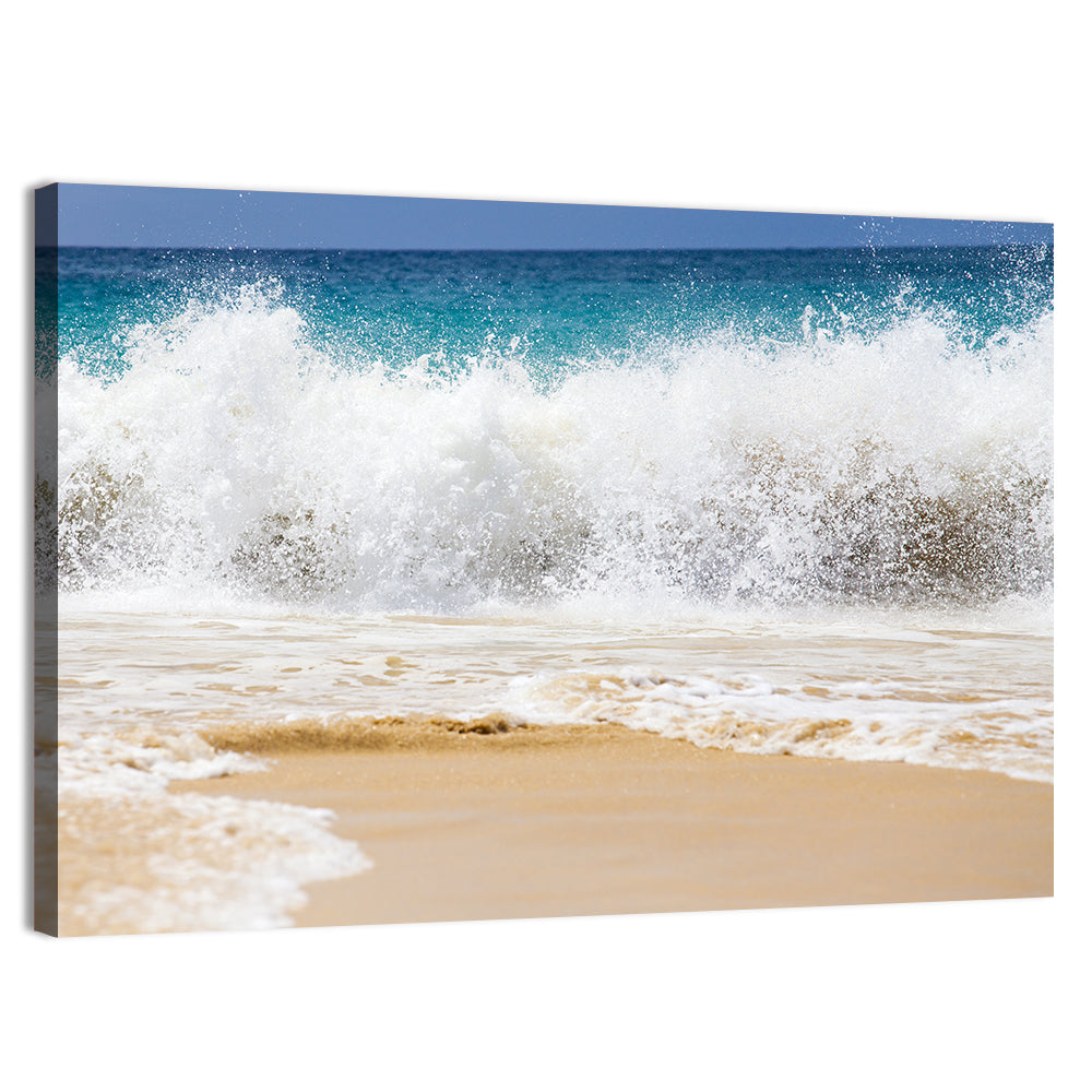 Breaking Wave Over Wet Sand Wall Art
