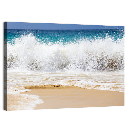 Breaking Wave Over Wet Sand Wall Art
