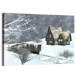 Frozen River & Hut Wall Art