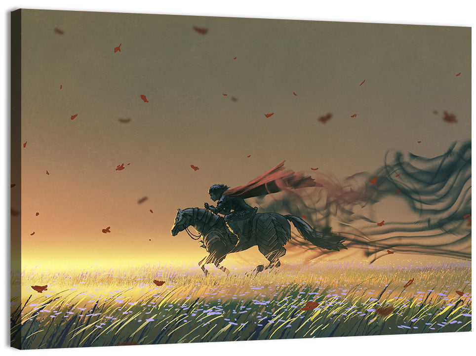 Unstoppable Knight with Red Cape Wall Art