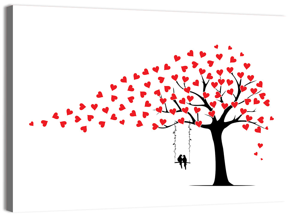 Heart Leaf Tree Silhouette Wall Art