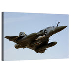 Camouflaged Fighter Jet in Flight Wall Art