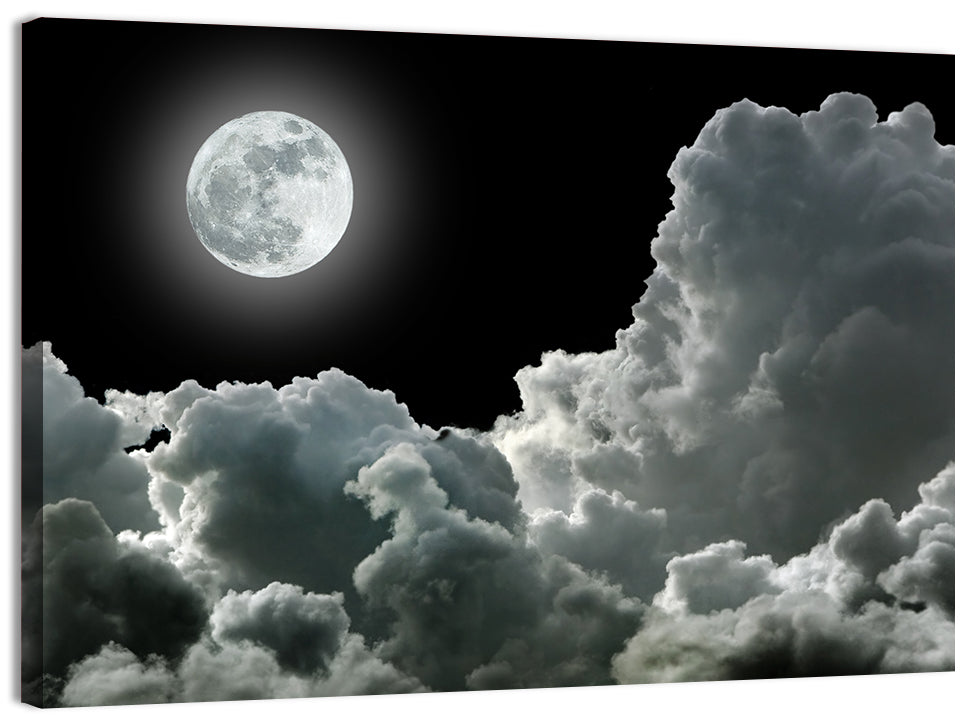 Cloudy Moonlight Wall Art
