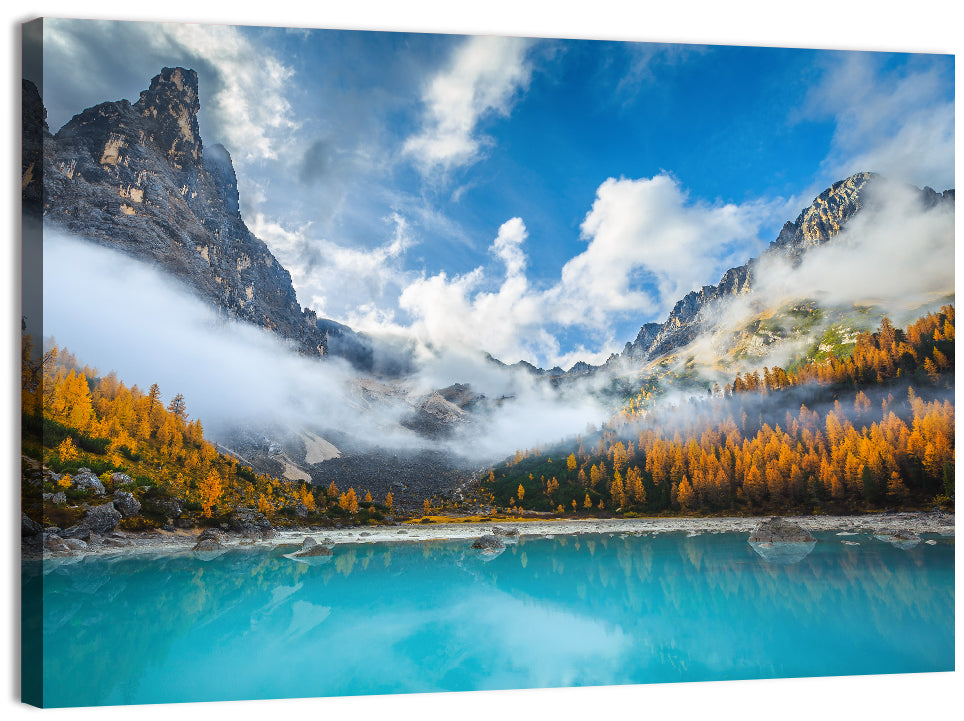 Autumn at Lake Sorapis, Dolomites Wall Art