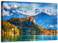 Bled Castle with Rowboat Wall Art