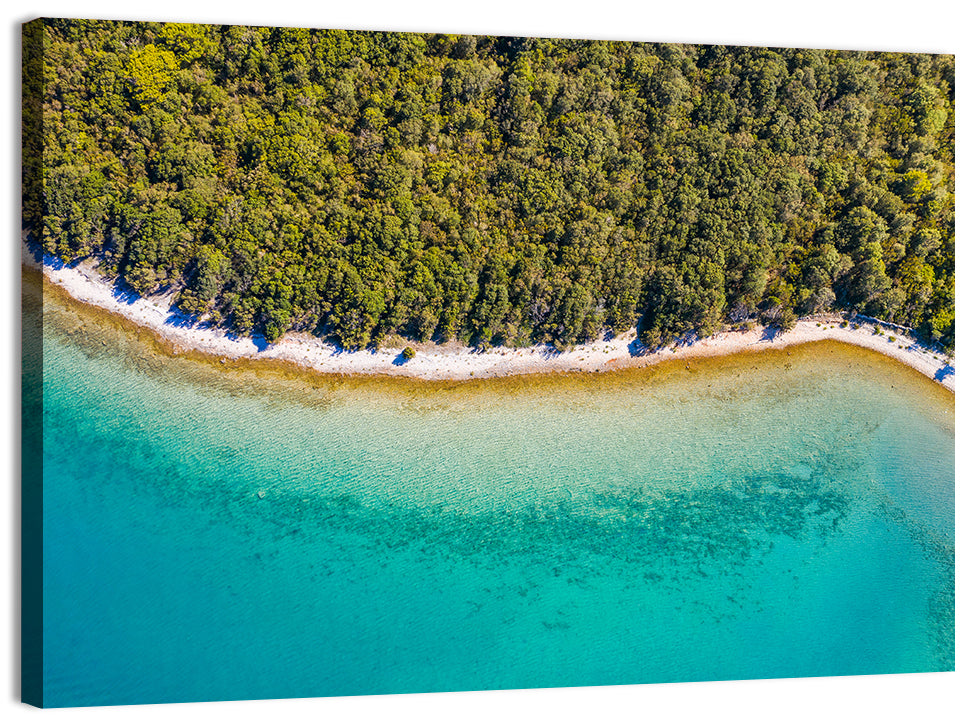 Dugi Otok Aerial Shoreline Wall Art, canvas print, landscape