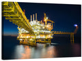 Glowing Offshore Oil Rig Wall Art