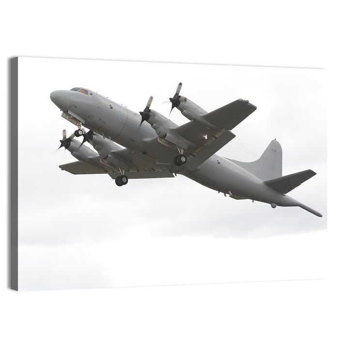 Four-engine Turboprop Patrol Aircraft Wall Art as a canvas print