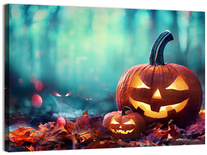 Jack-o'-lanterns at Teal Twilight Wall Art