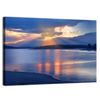 Lake Sunset with Silhouettes Wall Art