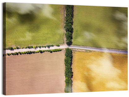 Aerial Farmland Quadrants Wall Art