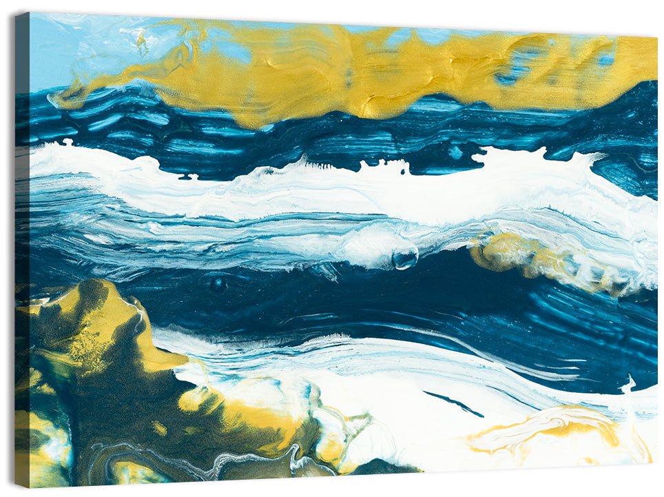 Flowing Streams with Gold Accents Wall Art, canvas print, landscape