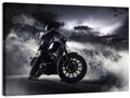 Motorcyclist in Fog at Night Wall Art