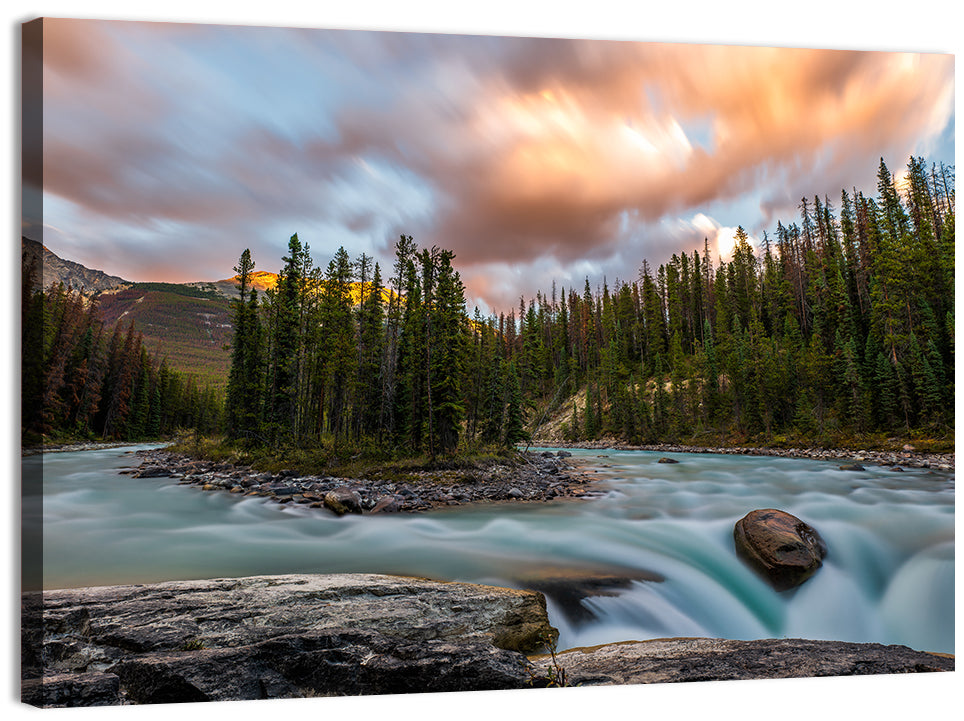 Sunwapta Falls River View Wall Art