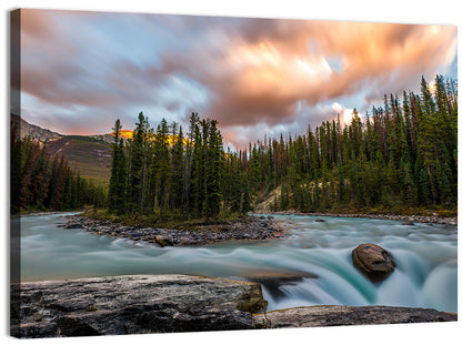 Sunwapta Falls River View Wall Art