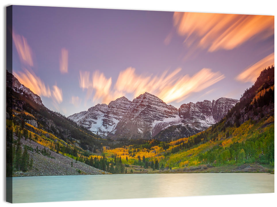 Maroon Bells Sunset Wall Art, canvas print, landscape