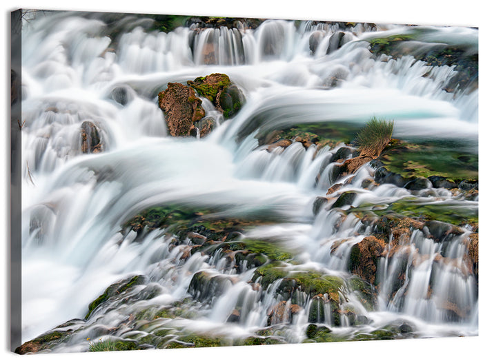 Canete River Cascade Wall Art as a canvas print