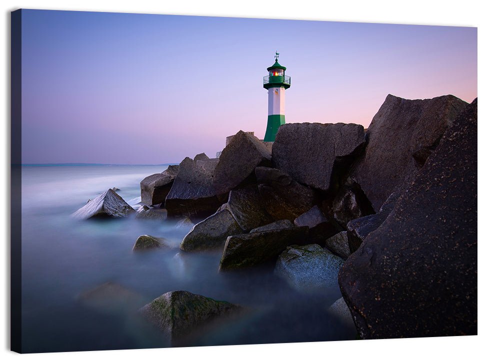 Sassnitz Lighthouse Wall Art, canvas print, landscape
